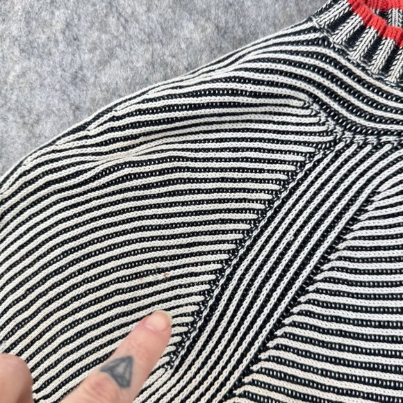 Alexander Wang Womens Tonal Striped Sweater Crop Size M Black White - Picture 3 of 10